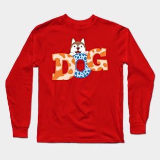 Funny drawing with a dog. Long Sleeve T-Shirt